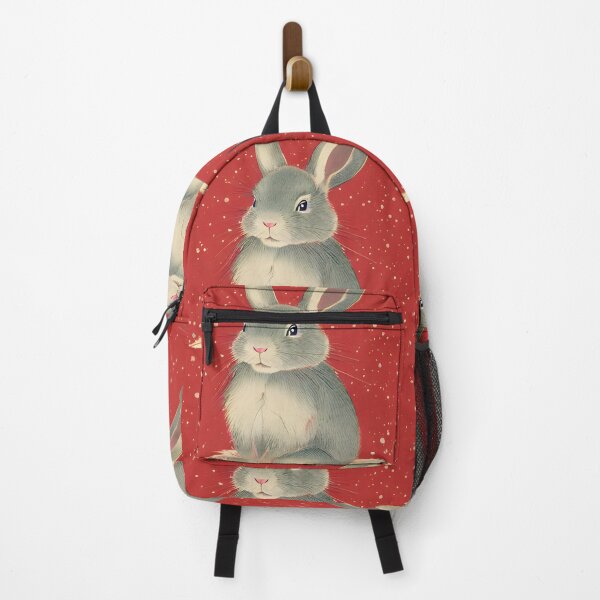 Item preview, Red Christmas American Grey Bunny Loves Elegant Merry Christmas New Year Season designed and sold by wigobun.