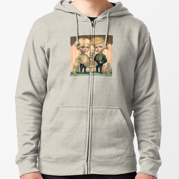 Boys and his cat Zipped Hoodie
