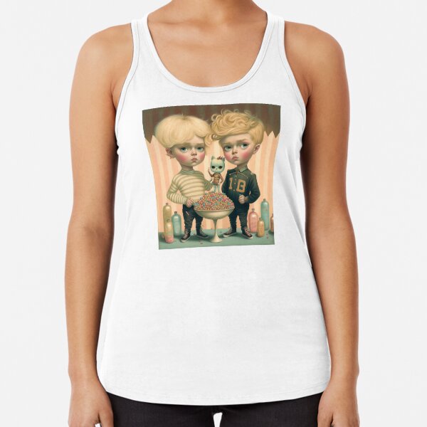 Boys and his cat Racerback Tank Top