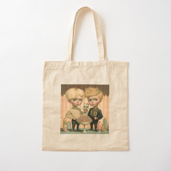 Boys and his cat Cotton Tote Bag