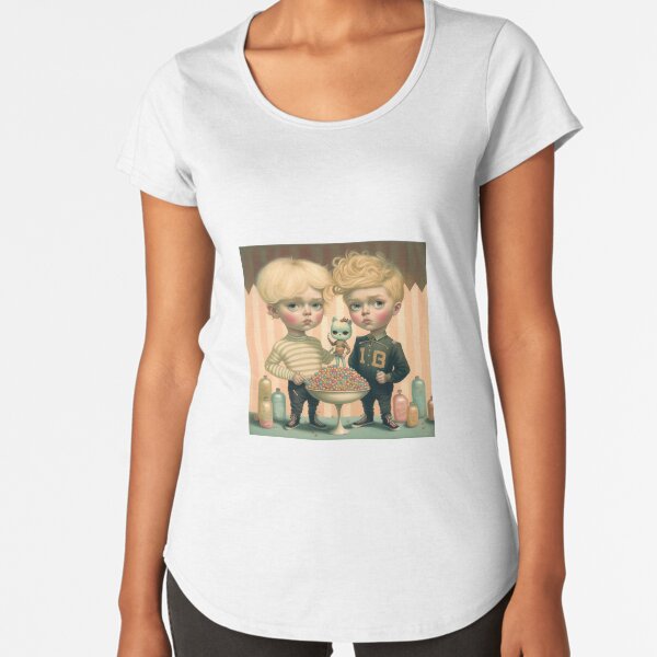 Boys and his cat Premium Scoop T-Shirt