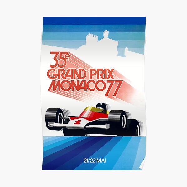1977 Monaco Grand Prix Racing Poster Poster