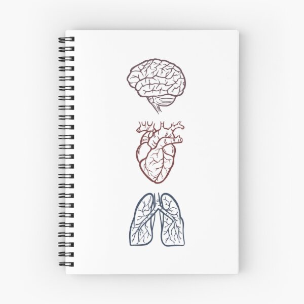Item preview, Brain, heart, lungs - colored white designed and sold by SaharaaDraws.