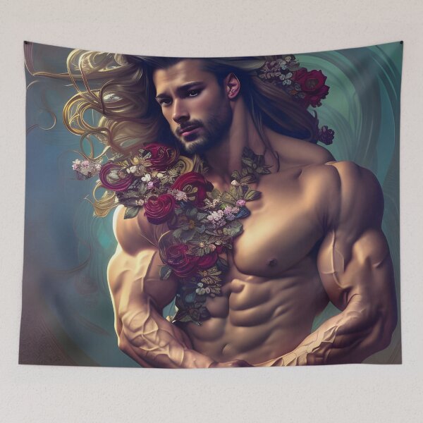 Item preview, Blonde Floral Hunk With Beautiful Long Hair designed and sold by withdiamonds.