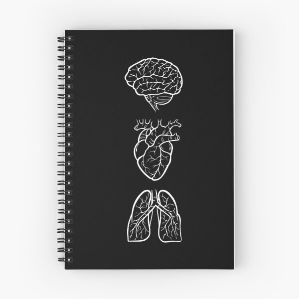 Item preview, Brain, heart, lungs - white on black designed and sold by SaharaaDraws.