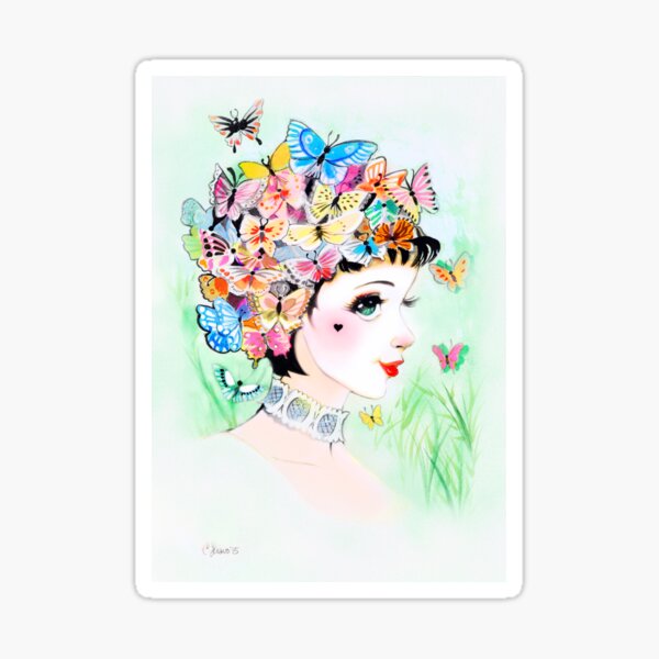 Pierette Thoughts a flutter Sticker