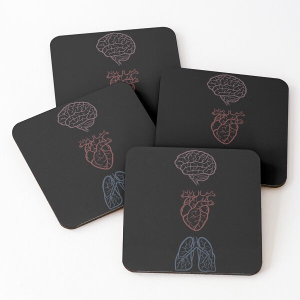 Item preview, Brain, heart, lungs - colorful black designed and sold by SaharaaDraws.