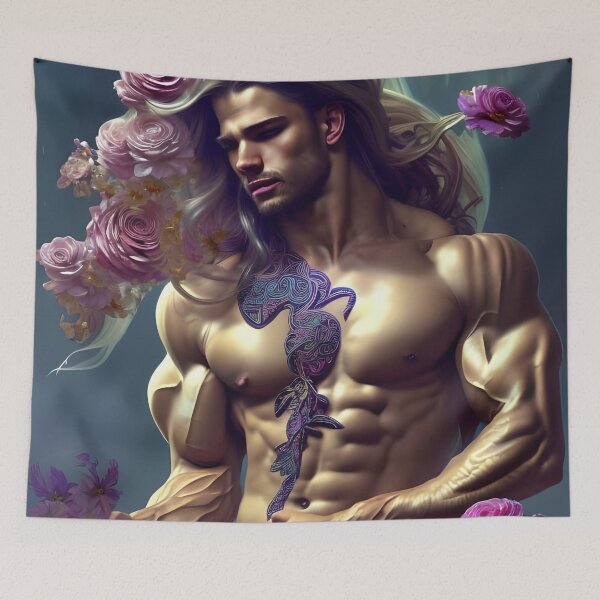 Item preview, Blonde Floral Hunk With Beautiful Long Hair designed and sold by withdiamonds.
