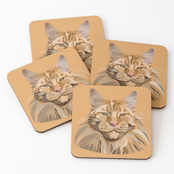 Item preview, Maine Coon Cat Hand Drawn Digital Art designed and sold by Lartheviking.