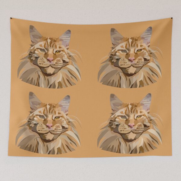 Item preview, Maine Coon Cat Hand Drawn Digital Art designed and sold by Lartheviking.