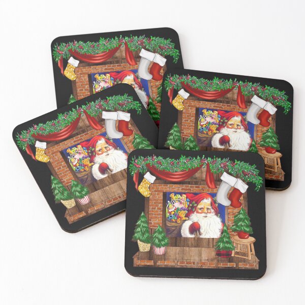 Item preview, Papá Noel en la repisa de la chimenea Medias navideñas designed and sold by CharJens.