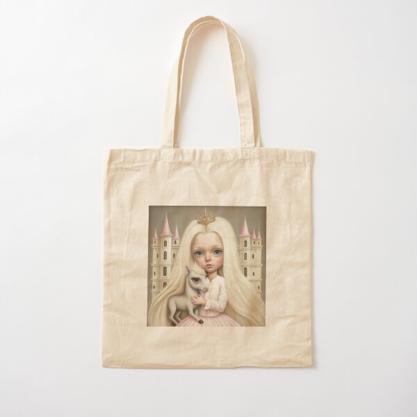 The queen & her horse Cotton Tote Bag