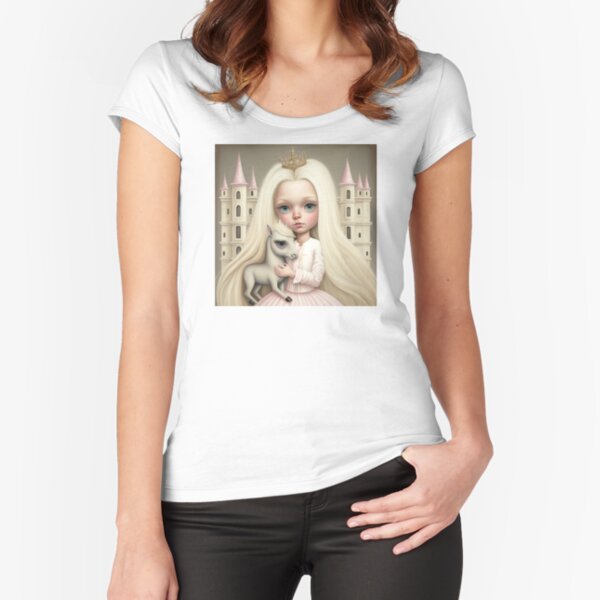 The queen & her horse Fitted Scoop T-Shirt