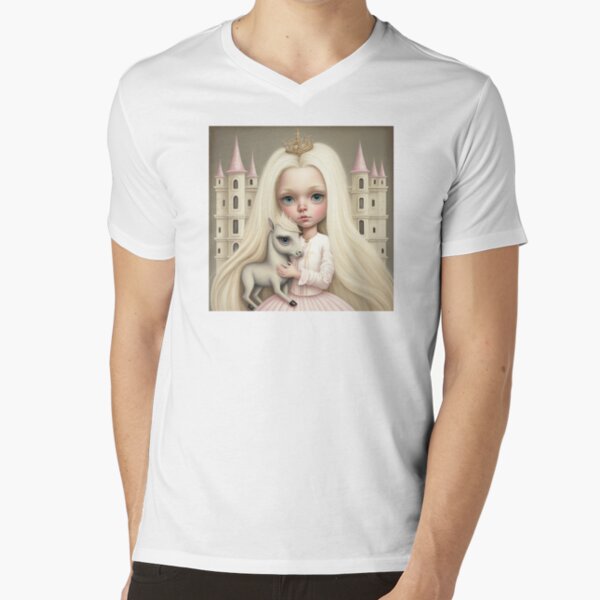 The queen & her horse V-Neck T-Shirt
