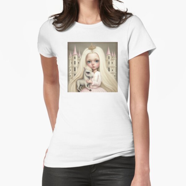 The queen & her horse Fitted T-Shirt