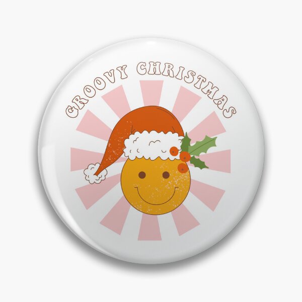 Item preview, Retro vintage Christmas smile with Santa hat. Groovy Christmas. designed and sold by CoCoArt-Ua.
