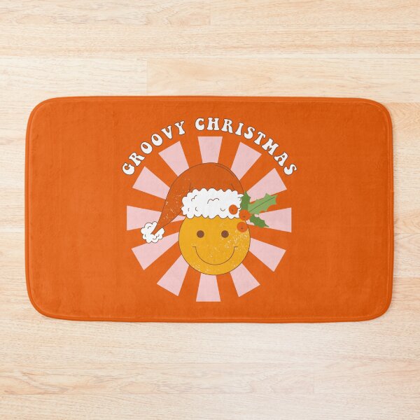 Item preview, Retro vintage Christmas smile with Santa hat. Groovy Christmas. designed and sold by CoCoArt-Ua.