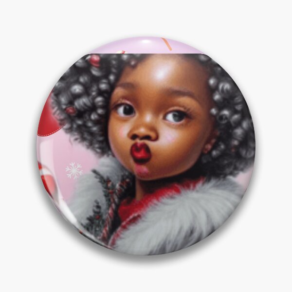 Item preview, Cute Christmas Girl with Melanin Curls and Big Eyes،new Year designed and sold by Doaa369.