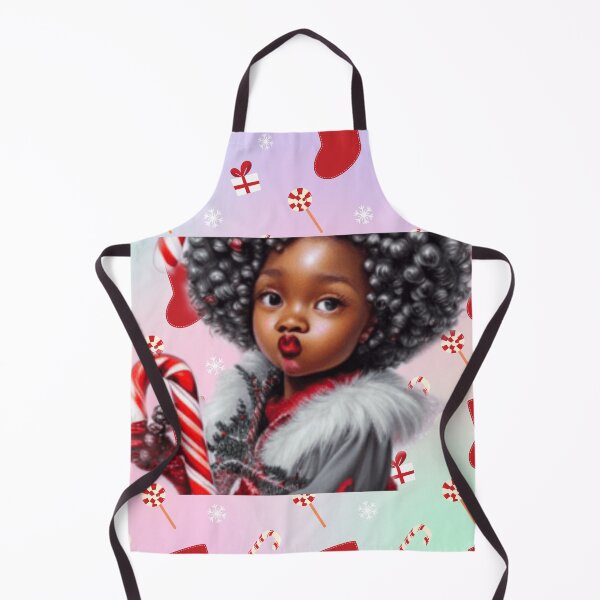 Item preview, Cute Christmas Girl with Melanin Curls and Big Eyes،new Year designed and sold by Doaa369.