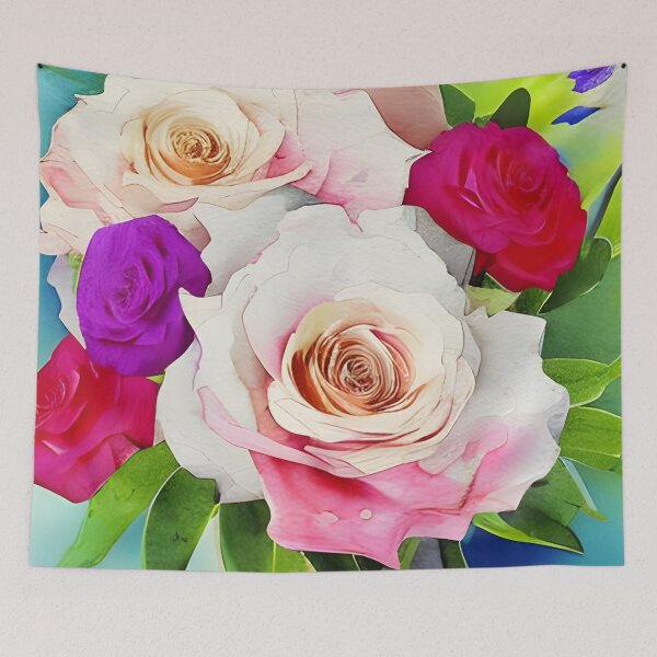 Item preview, Romantic Watercolor Flower Bouquet Artwork designed and sold by The Love Quill.