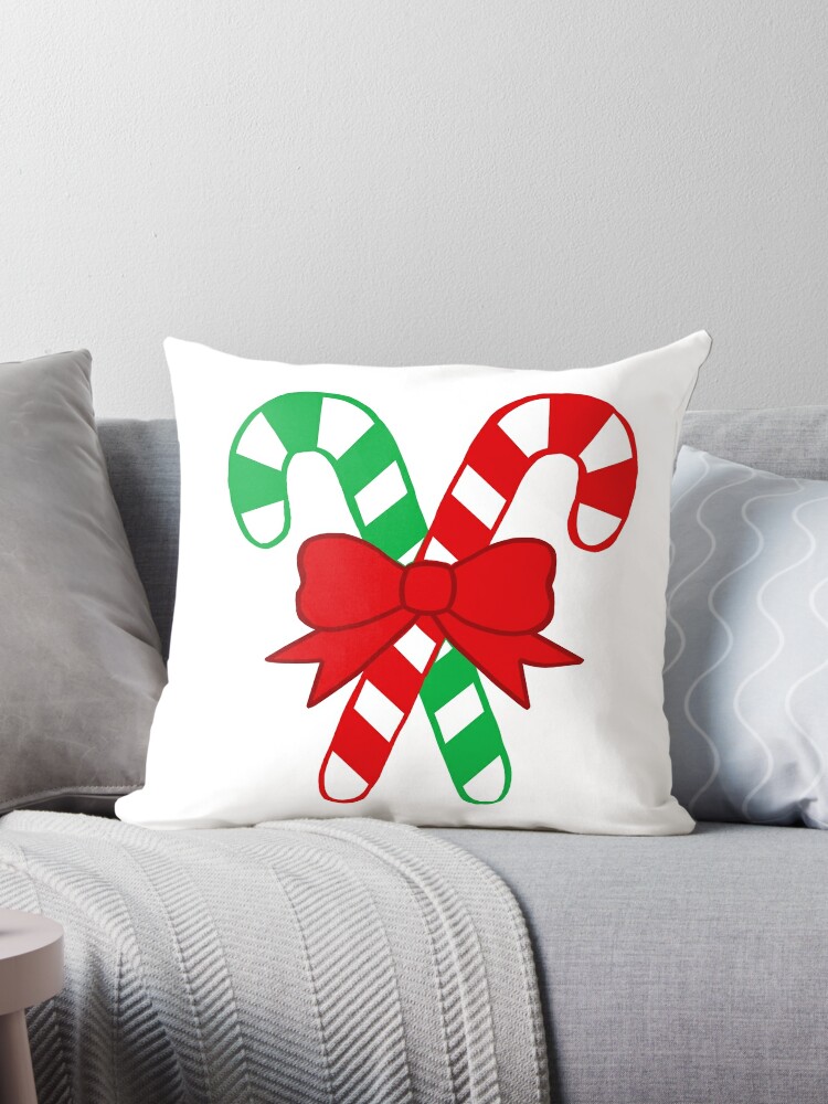 Candy Cane Kids Christmas Throw Pillow + Reviews