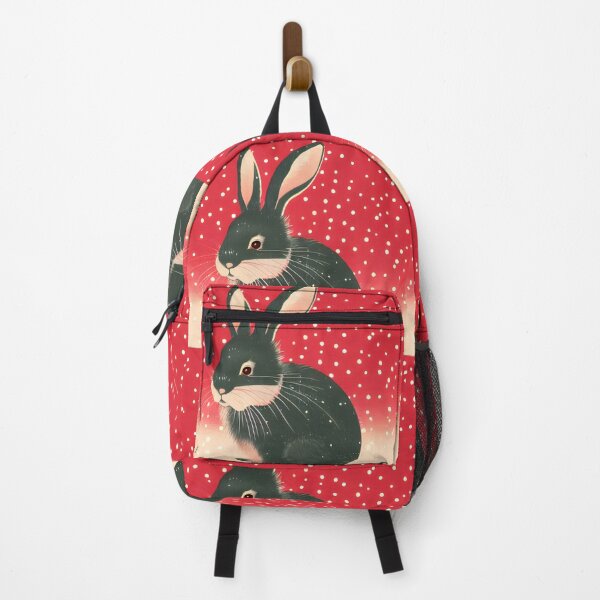 Item preview, Red Christmas Snow American Black Cute Mini Rex Bunny in Merry Christmas New Year Vibes designed and sold by wigobun.