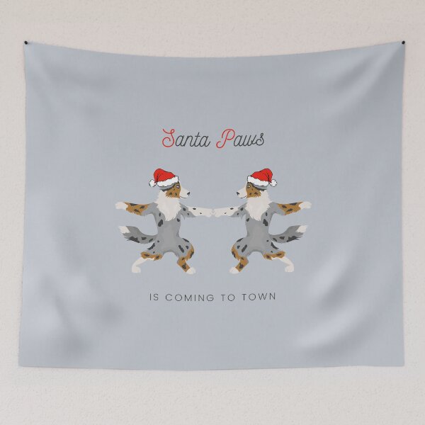 Item preview, Santa Paws Is Coming To Town with Australian Shepherd Dog designed and sold by SeasonalDogs.