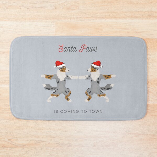 Item preview, Santa Paws Is Coming To Town with Australian Shepherd Dog designed and sold by SeasonalDogs.