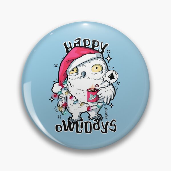 Item preview, Happy owlidays Christmas owl pun designed and sold by SPIRIMAL.