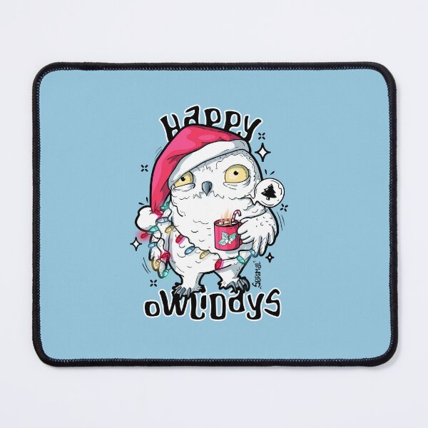 Item preview, Happy owlidays Christmas owl pun designed and sold by SPIRIMAL.