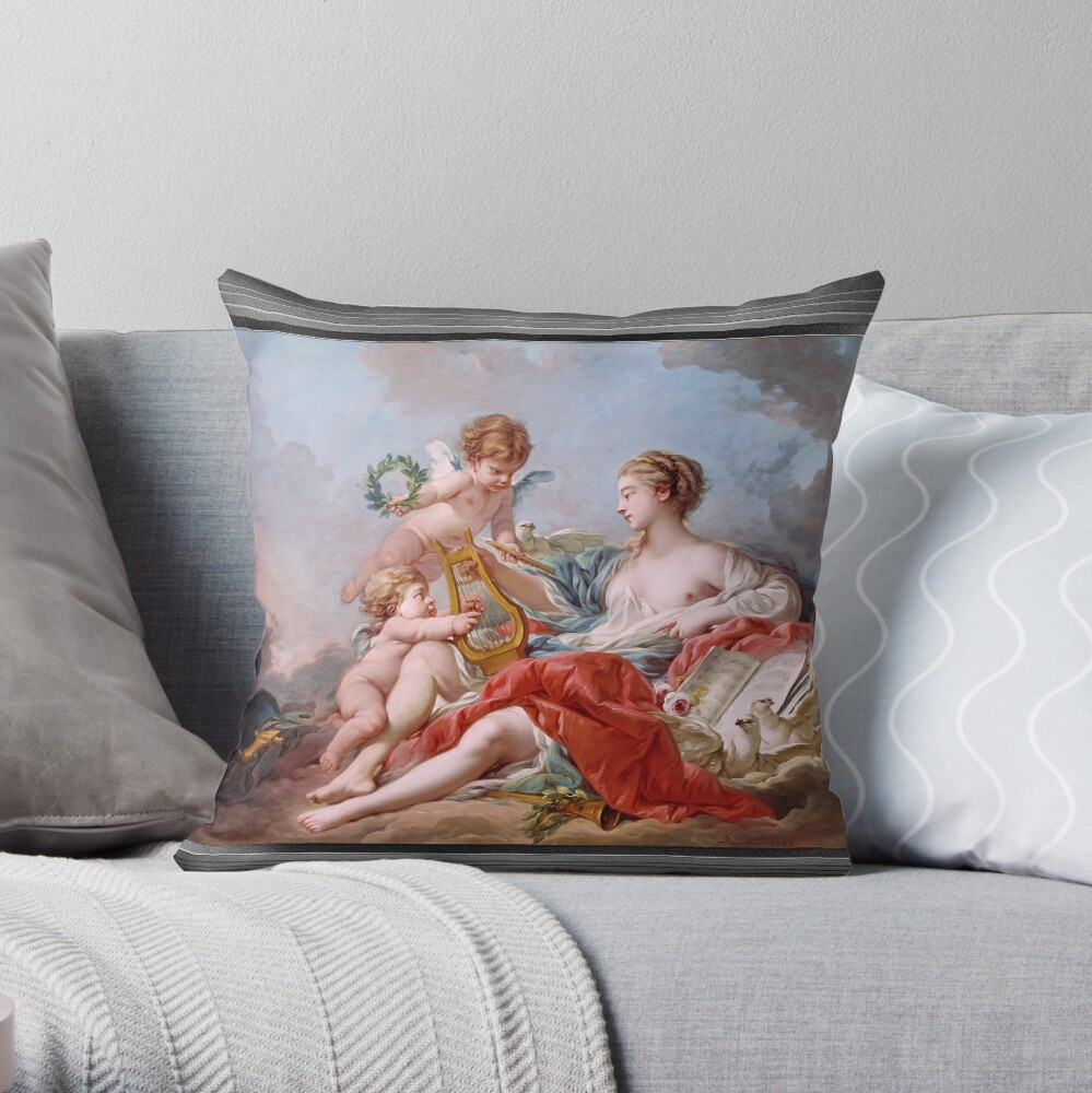 Allégorie de la Musique by François Boucher - The Beauty Of Music Revealed 3 Allégorie de la Musique by François Boucher Remastered Xzendor7 Classical Art Old Masters Reproductions Floor Pillow