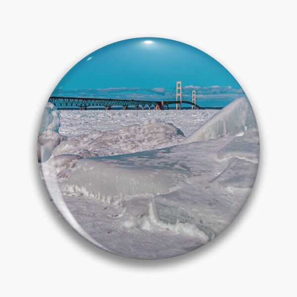 Item preview, Blue Ice with Mackinac Bridge designed and sold by TTDean.