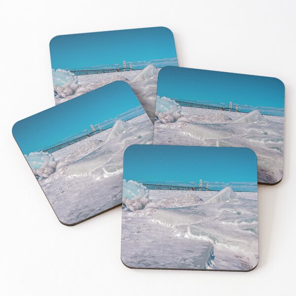 Item preview, Blue Ice with Mackinac Bridge designed and sold by TTDean.