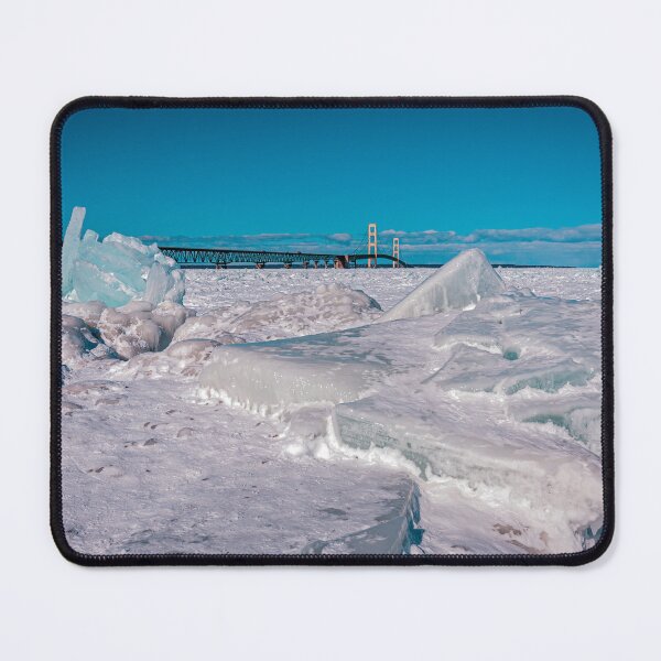 Item preview, Blue Ice with Mackinac Bridge designed and sold by TTDean.