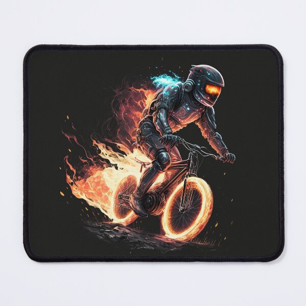 Item preview, Space Robot on Fire Downhill Mountain Bike designed and sold by ThePurpleMelon.