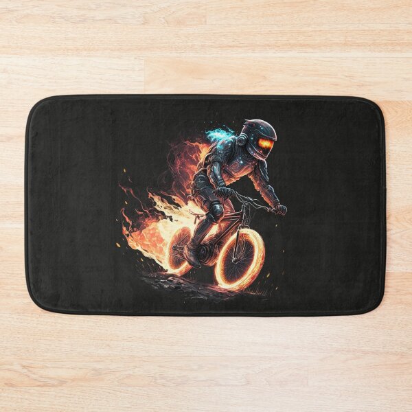 Item preview, Space Robot on Fire Downhill Mountain Bike designed and sold by ThePurpleMelon.