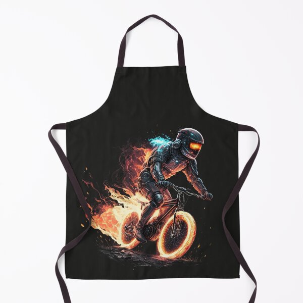 Item preview, Space Robot on Fire Downhill Mountain Bike designed and sold by ThePurpleMelon.