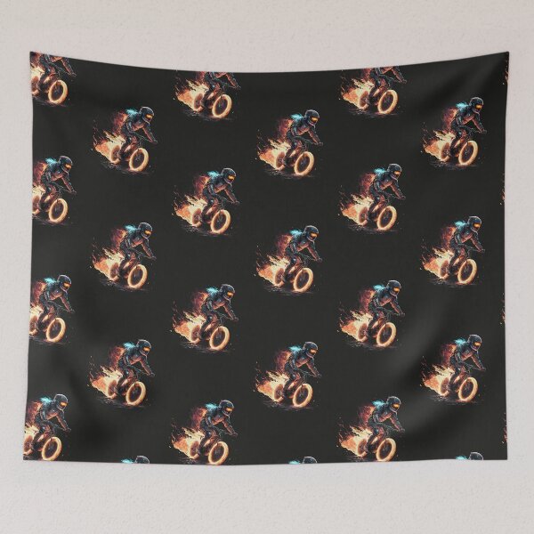 Item preview, Space Robot on Fire Downhill Mountain Bike designed and sold by ThePurpleMelon.