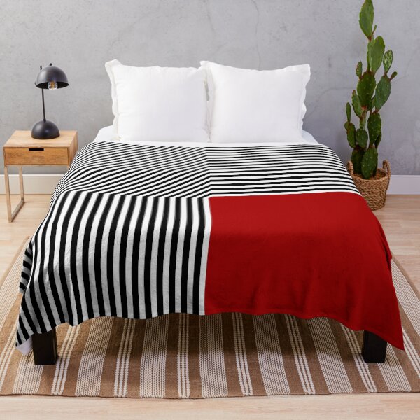 Item preview, Geometric abstraction, B/W stripes red square designed and sold by aapshop.