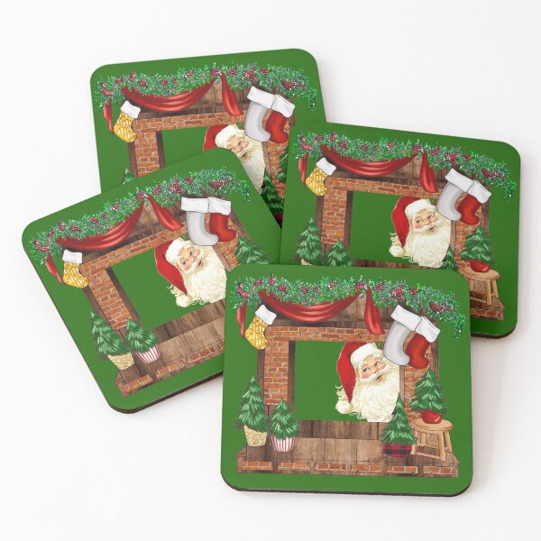 Item preview, Papá Noel en la repisa de la chimenea Medias navideñas designed and sold by CharJens.