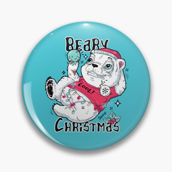 Item preview, Beary Christmas polar bear and winter holiday pun designed and sold by SPIRIMAL.