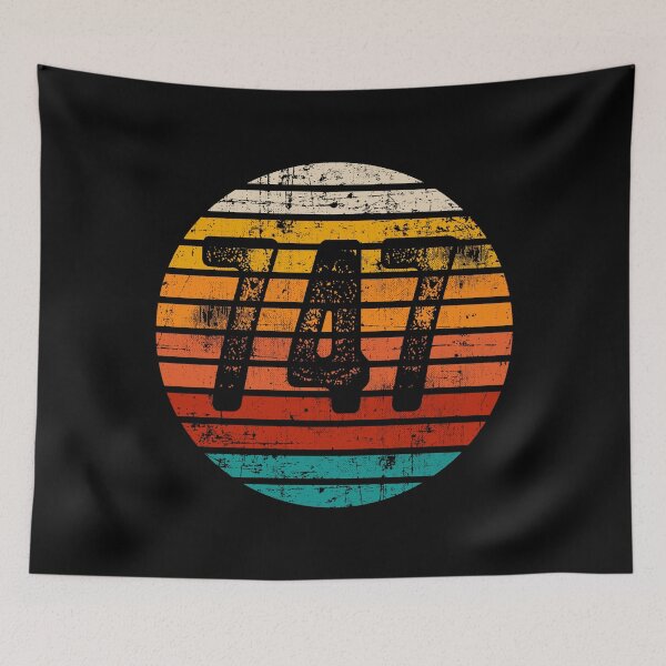 Item preview, Distressed Vintage Sunset 747 Area Code designed and sold by Gold Wings Tees.