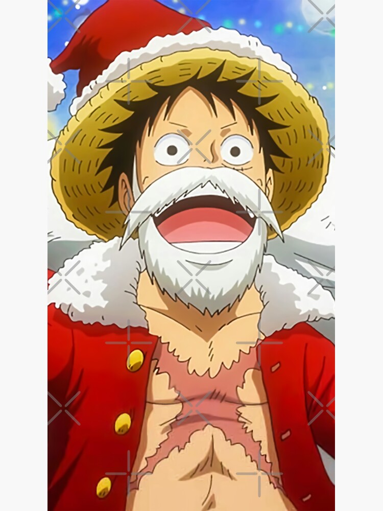 anime christmas one piece luffy | Magnet