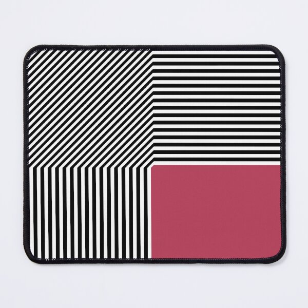 Item preview, Geometric abstraction, B/W stripes magenta square designed and sold by aapshop.