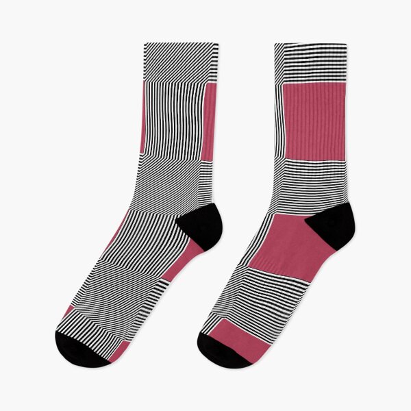 Item preview, Geometric abstraction, B/W stripes magenta square designed and sold by aapshop.
