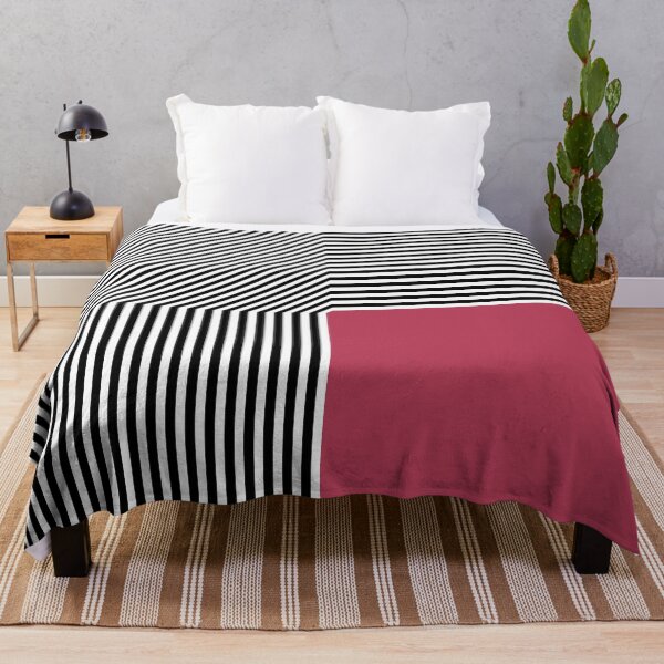 Item preview, Geometric abstraction, B/W stripes magenta square designed and sold by aapshop.
