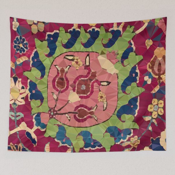 Item preview, Safavid Rug Detail Abstract Low Poly Geometric Vector Art designed and sold by Vicky Brago-Mitchell®.