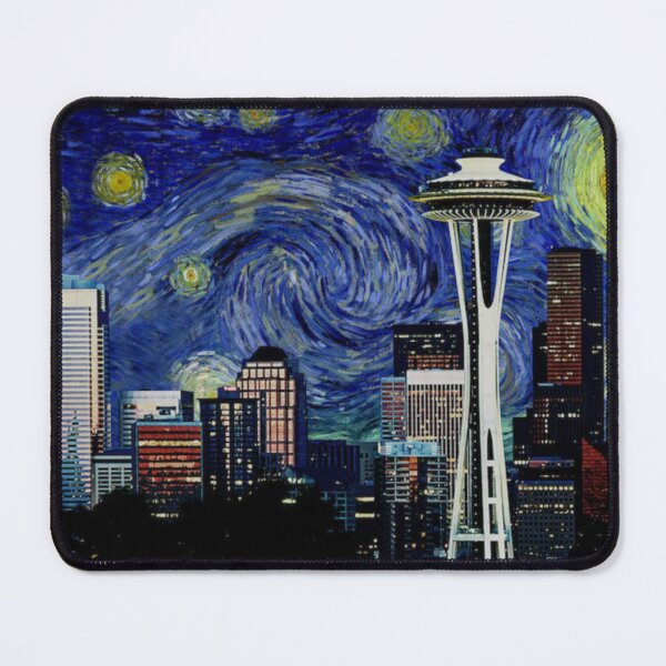 Item preview, Seattle, Washington - Skyline - Van Gogh Starry Night designed and sold by NinaJG007.