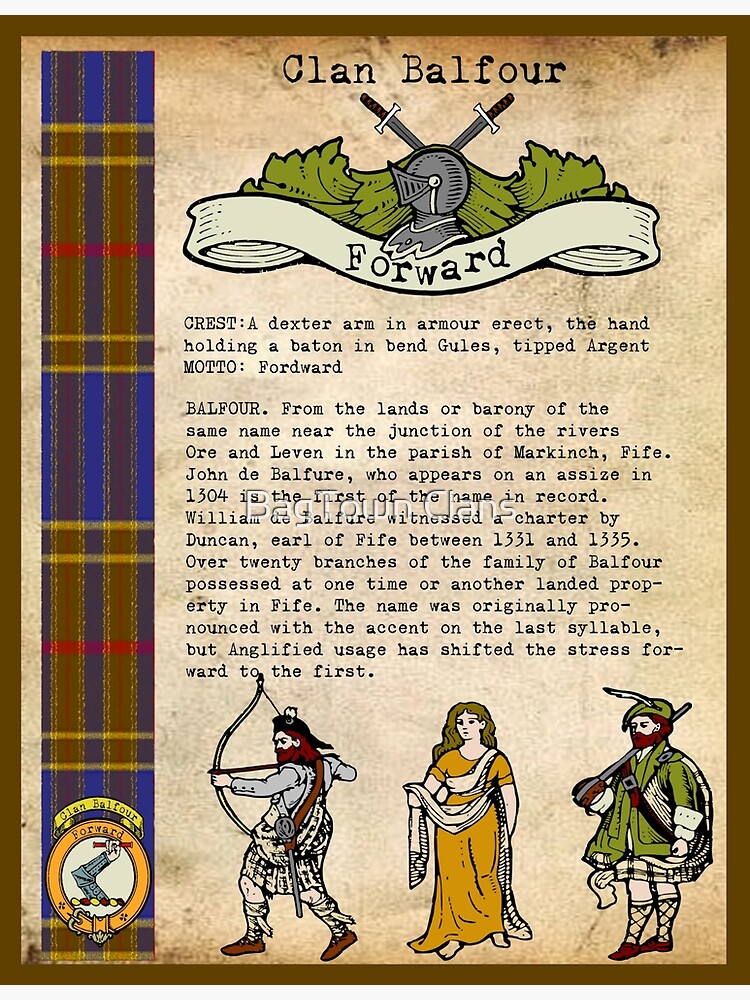 "Clan Balfour Family History Poster" Poster for Sale by ljrigby Redbubble