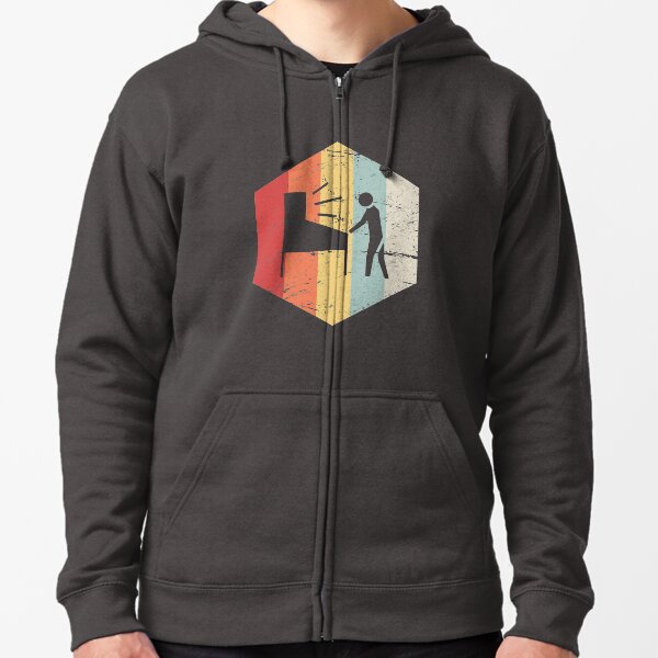 Retro 70s Pinball Player Zipped Hoodie